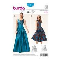 burda ladies sewing pattern 6584 evening dresses with pleated skirt