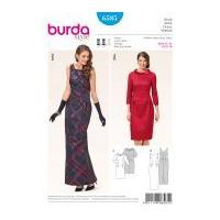 burda ladies sewing pattern 6585 low waist cocktail evening dresses