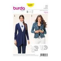 Burda Ladies Easy Sewing Pattern 6587 V Neck Peplum Jackets