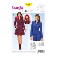 burda ladies sewing pattern 6596 zip up coat jacket