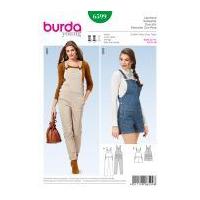 Burda Ladies Sewing Pattern 6599 Long & Short Dungarees