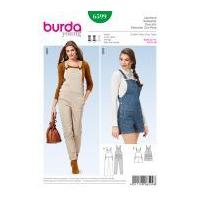 burda ladies sewing pattern 6599 long short dungarees