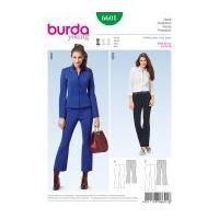 Burda Ladies Easy Sewing Pattern 6601 Bell Shaped Flared Trousers