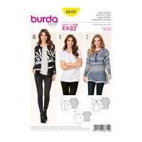 burda ladies easy sewing pattern 6610 jacket top tunic