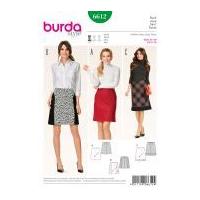 Burda Ladies Easy Sewing Pattern 6612 Bias Cut Flared Skirts