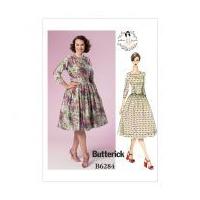 butterick ladies sewing pattern 6284 vintage style dress with fitted b ...