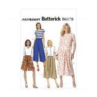 Butterick Ladies Easy Sewing Pattern 6178 Culottes in 4 Styles