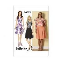 butterick ladies easy sewing pattern 6319 jacket pleated skirt dress