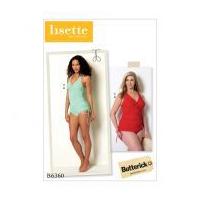 Butterick Ladies Sewing Pattern 6360 Twist Front Tankini & High Waist Bikini Bottoms