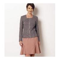 butterick ladies sewing pattern 6260 smart jacket skirt