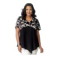 butterick ladies plus size easy sewing pattern 6187 shaped hemline top ...