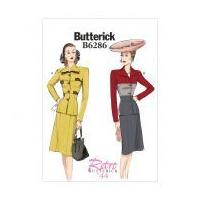 Butterick Ladies Sewing Pattern 6286 Vintage Style Panelled Jacket & Skirt Suit