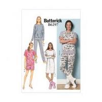 Butterick Ladies Easy Sewing Pattern 6297 Pyjama Tops, Shorts, Pants, Dress & Lounge Socks