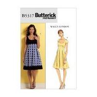 butterick ladies easy sewing pattern 5317 empire line flared dresses