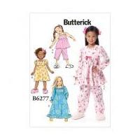 butterick girls easy sewing pattern 6277 top pants dress gown