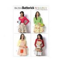 butterick ladies easy sewing pattern 6304 aprons in 4 styles