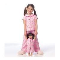 butterick girls dolls easy sewing pattern 6123 pyjamas dressing gown