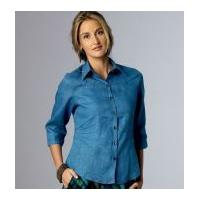 butterick ladies easy sewing pattern 6026 shirt blouse tops