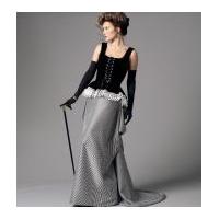 butterick ladies sewing pattern 5969 historical costume corset skirt