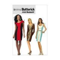 butterick ladies easy sewing pattern 5554 panelled dresses