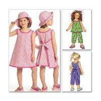 butterick childrens easy sewing pattern 5019 top dress pants hat