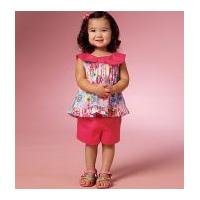 Butterick Toddlers Easy Sewing Pattern 6200 Top, Dress, Shorts & Pants