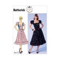 butterick ladies easy sewing pattern 6352 square neckline puff sleeve  ...