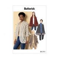 butterick ladies easy sewing pattern 6393 ruffled jersey knit wraps