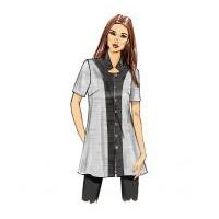 Butterick Ladies Easy Sewing Pattern 6098 Button Up Tunic Tops