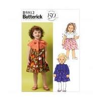 Butterick Toddlers Easy Sewing Pattern 5912 Dresses