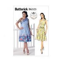 butterick ladies sewing pattern 6323 one shoulder dresses