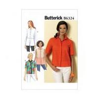 Butterick Ladies Easy Sewing Pattern 6324 Button Down Collared Shirts