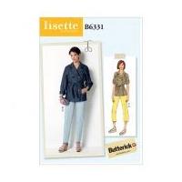 Butterick Ladies Sewing Pattern 6331 Raglan Sleeve Trench Jacket & Tapered Pants