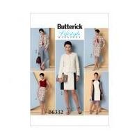 Butterick Ladies Easy Sewing Pattern 6332 Collarless Jacket, Dress, Skirt & Pants