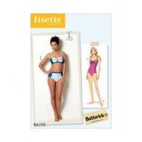 butterick ladies sewing pattern 6358 tie detail bikini one piece swims ...