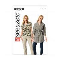 butterick ladies easy sewing pattern 5874 tops tunics