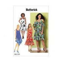 Butterick Ladies Easy Sewing Pattern 6350 Sleeveless & Cold Shoulder Dresses