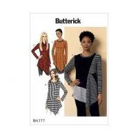 Butterick Ladies Easy Sewing Pattern 6377 Jersey Knit Asymmetical Tunic Tops