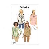 Butterick Ladies Easy Sewing Pattern 6378 Gathered Blouse Tops & Tunics with Neck Ties