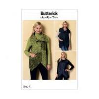 Butterick Ladies Sewing Pattern 6381 Collared Waistcoats with Asymmetrical Hems