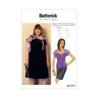 Butterick Ladies Plus Size Sewing Pattern 6395 Sweetheart Neckline Blouse & Dress