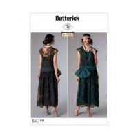 butterick ladies sewing pattern 6399 drop waist vintage style dress