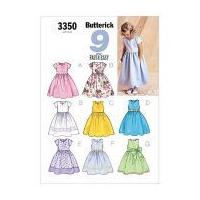 Butterick Childrens Easy Sewing Pattern 3350 Dresses & Sash Ages: 2-5