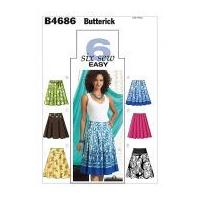 Butterick Ladies Easy Sewing Pattern 4686 Pleated & Flared Skirts