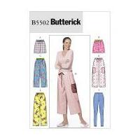 Butterick Ladies Easy Sewing Pattern 5502 Pyjama Bottoms & Leggings