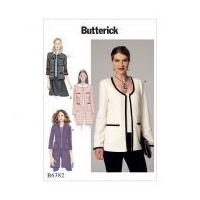 Butterick Ladies Easy Sewing Pattern 6382 Open Front Lined Jackets with Patch Pockets