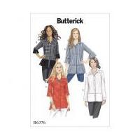 Butterick Ladies Easy Sewing Pattern 6376 Button Down Shirts with Side Slits