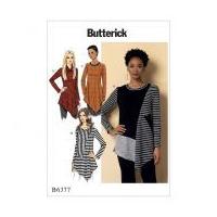 butterick ladies easy sewing pattern 6377 jersey knit asymmetical tuni ...