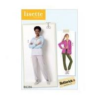 Butterick Ladies Sewing Pattern 6386 Seamed Jacket with Hood & Drawstring Pants