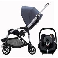Bugaboo Bee 5 Pebble Travel System Silver/Blue/Black